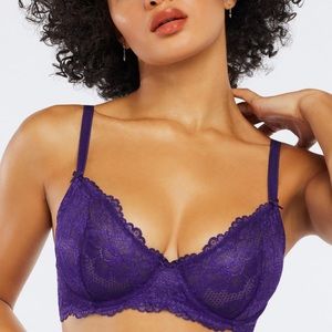 Unlined Shimmer Floral Lace Bra